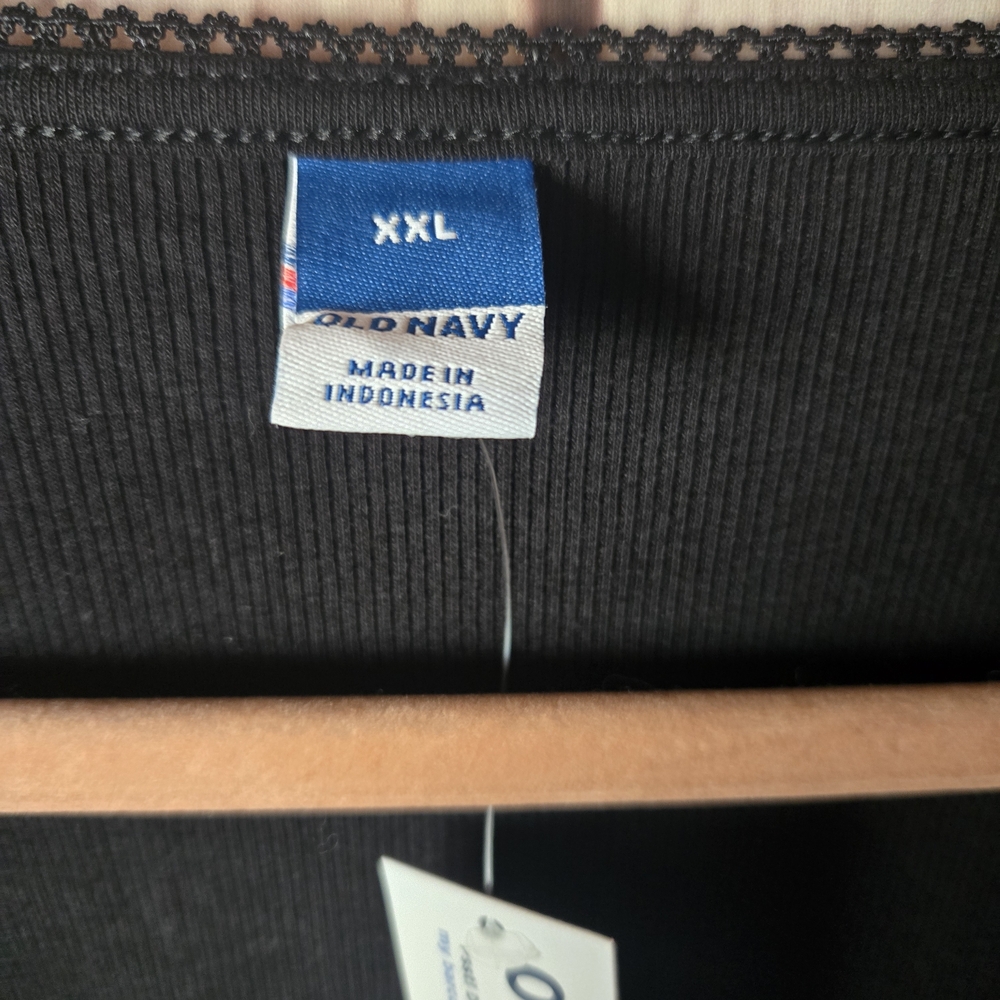 Old Navy Basic Boat Neck Black Ribbed Long Sleeve Tee Size XXL - Picture 3 of 8